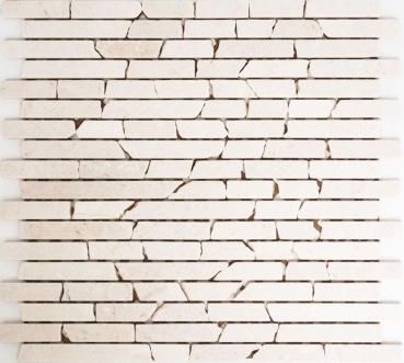 Muestra de mano mosaico azulejo mármol piedra natural blanco Ladrillo Botticino Anticato MOS40-0102_m