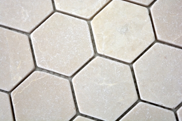 Mármol azulejo de mosaico de piedra natural beige crema vainilla hexágono backsplash pared azulejo cuarto de baño - MOS42-1212