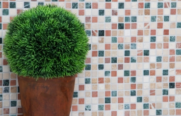 Mármol piedras de mosaico de piedra natural crema beige rojo verde al azar mini azulejo cuadrado backsplash baño - MOS38-1204