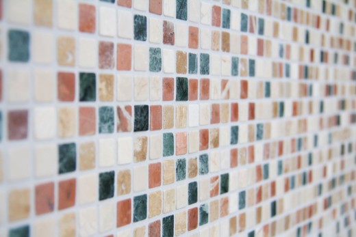 Mármol piedras de mosaico de piedra natural crema beige rojo verde al azar mini azulejo cuadrado backsplash baño - MOS38-1204
