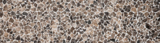 Mosaico de mármol de cantera de piedra natural Poligonal Impala marrón oscuro flameado revestimiento de pared salpicaduras - MOS44-1306