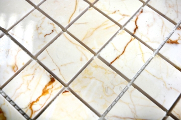 Mosaico de mármol de piedra natural de oro crema estructura pulida MOS42-32-2807_f