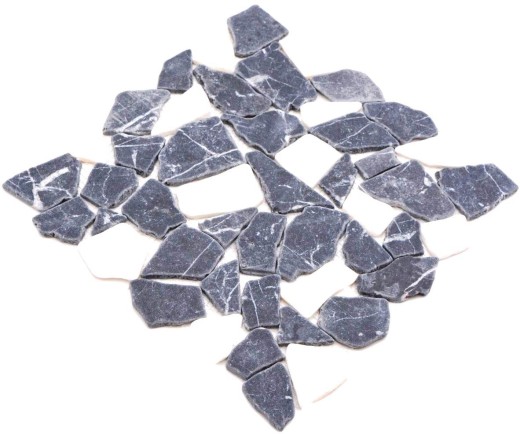 Mosaico de mármol piedra natural blanco negro antracita poligonal azulejo splashback cocina cuarto de baño - MOS44-0204