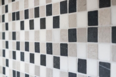 Mosaico de mármol piedra natural beige gris negro pared backsplash - MOS40-MOS32/1125
