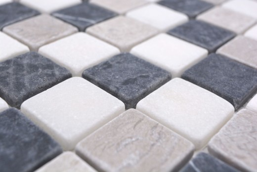 Mosaico de mármol piedra natural beige gris negro pared backsplash - MOS40-MOS32/1125