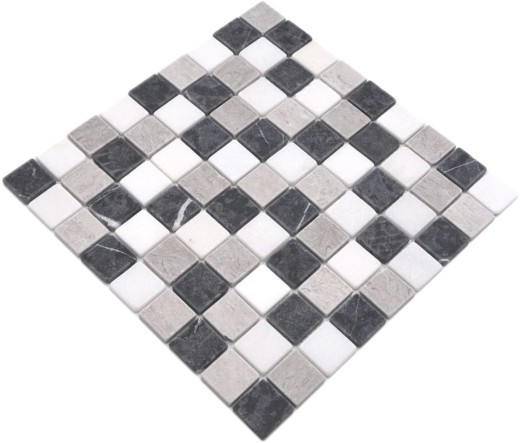 Mosaico de mármol piedra natural beige gris negro pared backsplash - MOS40-MOS32/1125