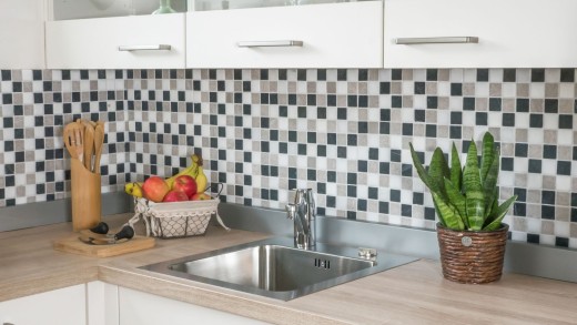 Mosaico de mármol piedra natural beige gris negro pared backsplash - MOS40-MOS32/1125