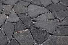 Mosaico de mármol de cantera de piedra natural gris antracita poligonal azulejo backsplash pared de la cocina cuarto de baño - MOS44-30-120