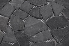 Mosaico de mármol de cantera de piedra natural gris antracita poligonal azulejo backsplash pared de la cocina cuarto de baño - MOS44-30-120