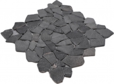 Mosaico de mármol de cantera de piedra natural gris antracita poligonal azulejo backsplash pared de la cocina cuarto de baño - MOS44-30-120