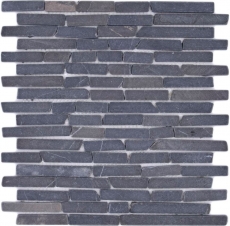 Mosaico de mármol de piedra natural gris antracita ladrillo compuesto salpicaduras de azulejos backsplash pared de la cocina - MOS40-0125