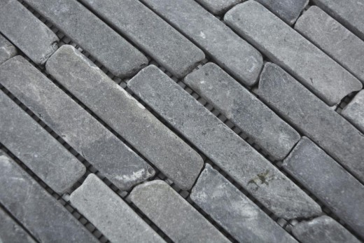 Mosaico de mármol de piedra natural gris antracita ladrillo compuesto salpicaduras de azulejos backsplash pared de la cocina - MOS40-0125