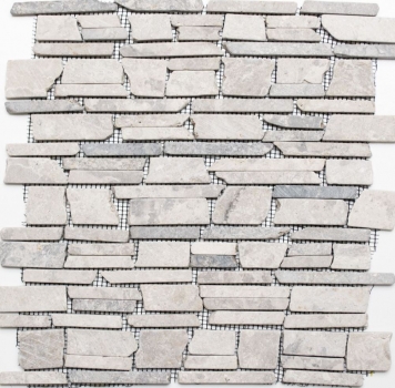 Muestra de mano mosaico azulejo mármol piedra natural gris ladrillo mosaico MOS40-0230_m