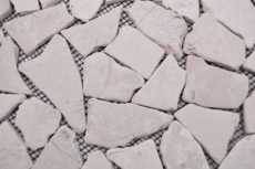 Mosaico de mármol de cantera de piedra natural de color beige claro marfil azulejo poligonal splashback paneles de pared - MOS44-30-100