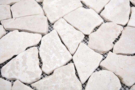 Mosaico de mármol de cantera de piedra natural de color beige claro marfil azulejo poligonal splashback paneles de pared - MOS44-30-100