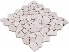 Mosaico de mármol de cantera de piedra natural de color beige claro marfil azulejo poligonal splashback paneles de pared - MOS44-30-100
