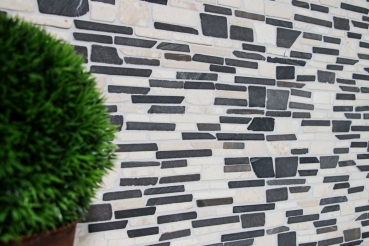 Muestra de mano mosaico azulejo mármol piedra natural beige negro ladrillo mosaico BianconeJava MOS40-0205_m