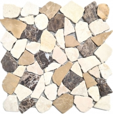 Mármol cantera piedra natural beige marrón poligonal Castanao Crema azulejo backsplash pared revestimiento - MOS44-30-190