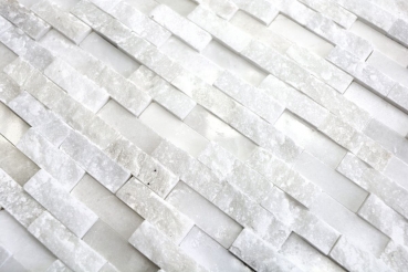 Muestra de mano mosaico azulejo mármol piedra natural Ladrillo Splitface blanco 3D pequeño MOS40-3D11_m