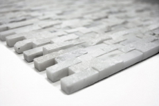 Muestra de mano mosaico azulejo mármol piedra natural Ladrillo Splitface blanco 3D pequeño MOS40-3D11_m