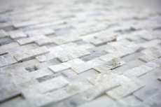 Muestra de mano mosaico azulejo mármol piedra natural Ladrillo Splitface blanco 3D pequeño MOS40-3D11_m