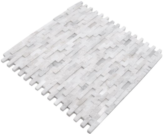 Mármol azulejo de mosaico de piedra natural de ladrillo de la pared de bonos blanco 3D óptica azulejo de la pared WC - MOS40-3D11