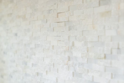 Mármol azulejo de mosaico de piedra natural de ladrillo de la pared de bonos blanco 3D óptica azulejo de la pared WC - MOS40-3D11