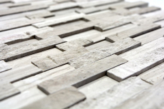 Muestra de mano mosaico azulejo mármol piedra natural Ladrillo Splitface rayas gris MOS40-3D20_m