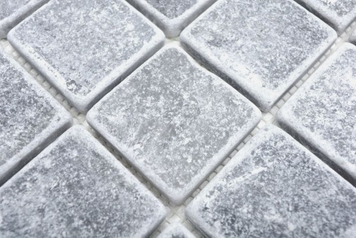 Mármol azulejo de mosaico de piedra natural luz gris antracita mezcla backsplash - MOS40-40048