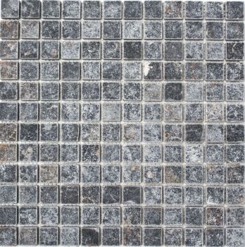 Mármol azulejo de mosaico de piedra natural nero negro antracita gris oscuro backsplash - MOS36-0306-A