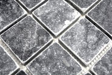 Mármol azulejo de mosaico de piedra natural nero negro antracita gris oscuro backsplash pared azulejo cuarto de baño - MOS36-0404