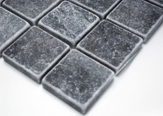 Mármol azulejo de mosaico de piedra natural nero negro antracita gris oscuro backsplash pared azulejo cuarto de baño - MOS36-0404