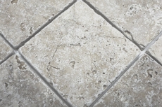 Azulejo Travertino piedra natural Chiaro beige crema azulejo de piedra natural aspecto antiguo plato de ducha pared de ducha cocina azulejo - MOSF-45-46079