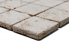 Travertino mosaico azulejos terraza pared suelo piedra natural Medio beige claro crema pared revestimiento plato ducha pared cocina azulejo - MOS43-46048