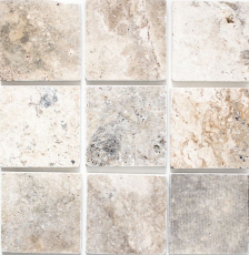 Azulejo Travertino piedra natural plata blanco gris claro piedra natural azulejo plata aspecto antiguo plato de ducha azulejo de pared cocina - MOSF-45-47010