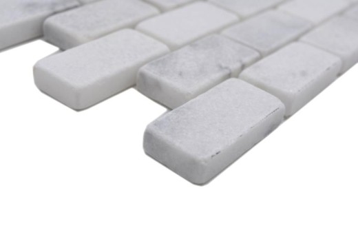 Mármol mosaico de azulejos de piedra natural de ladrillo de la pared de bonos Ibiza blanco gris claro azulejo backsplash cocina - MOSSopo-46692
