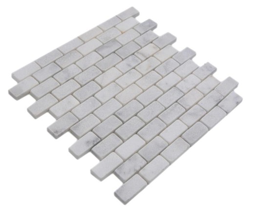 Mármol mosaico de azulejos de piedra natural de ladrillo de la pared de bonos Ibiza blanco gris claro azulejo backsplash cocina - MOSSopo-46692