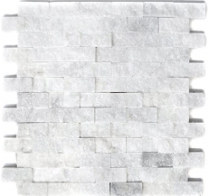 Muestra de mano mosaico azulejo mármol piedra natural blanco Ladrillo Splitface Ibiza Azúcar Mármol 3D MOS45-0204_m