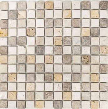 Travertino mosaico azulejos terraza pared suelo piedra natural beige marrón dorado backsplash plato de ducha pared de ducha cocina - MOS43-46380