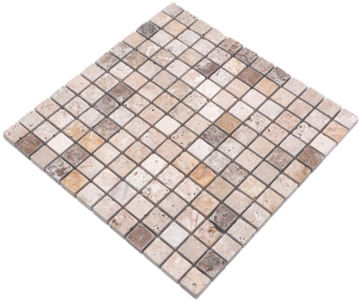 Travertino mosaico azulejos terraza pared suelo piedra natural beige marrón dorado backsplash plato de ducha pared de ducha cocina - MOS43-46380