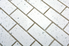 Muestra de mano mosaico azulejo backsplash cuarzo compuesto piedra artificial Ladrillo Artifical blanco MOS46-0104_m