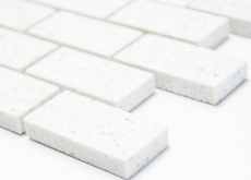 Muestra de mano mosaico azulejo backsplash cuarzo compuesto piedra artificial Ladrillo Artifical blanco MOS46-0104_m