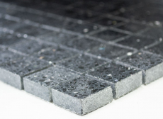 Mosaico de azulejos de cuarzo compuesto de piedra artificial Artificial negro MOS46-ASM22