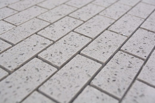 Azulejos de mosaico de cuarzo compuesto de piedra artificial Ladrillo Artifical gris MOS46-0204