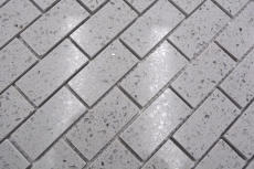 Azulejos de mosaico de cuarzo compuesto de piedra artificial Ladrillo Artifical gris MOS46-0204
