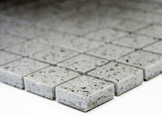 Mosaico de azulejos de cuarzo compuesto de piedra artificial gris MOS46-ASM23