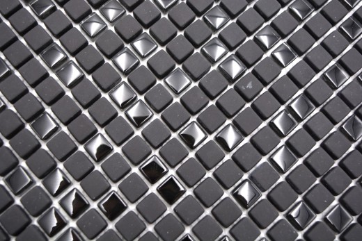 Mosaico de vidrio Revestimiento de pared sostenible Reciclaje Esmalte negro antracita mate MOS140-01B