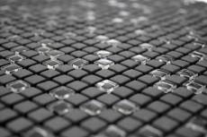 Mosaico de azulejos ECO GLAS Esmalte negro mate MOS140-01B_f | 10 esteras de mosaico