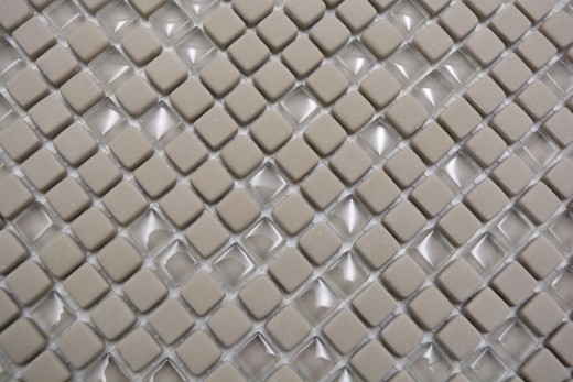 Mosaico de vidrio Revestimiento de pared sostenible Reciclaje Esmalte crema mate MOS140-03C