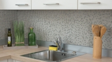 Mosaico de vidrio Revestimiento de pared sostenible Reciclaje Esmalte crema mate MOS140-03C